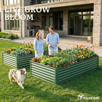 YITAHOME 8x4x1.5ft 2pcs Large Raised Garden Bed Kit, Galvanized Metal Planter - Image 4