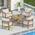 Outdoor Patio Furniture Set, 5 Pieces Modern Metal Patio Conversation Set by COMLAXFIELD