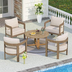 Outdoor Patio Furniture Set, 5 Pieces Modern Metal Patio Conversation Set by COMLAXFIELD