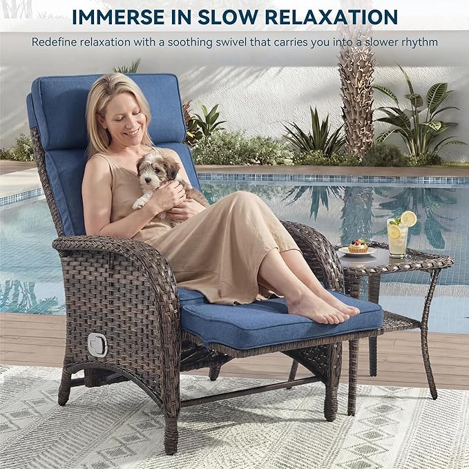 Zero Gravity Wicker Patio Recliner Chair - Image 4