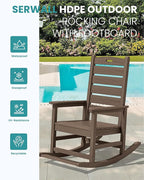SERWALL Outdoor Rocking Chair Set of 2, Oversized Rocking Chair - Image 4