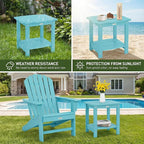 Y&M Outdoor Side Table, HIPS Adirondack Small Double Layer Table, Waterproof - Image 4