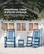 KINGYES HDPE Patio Rocking Chair Set of 2, Outdoor Rocking Chairs Porch Rocker - Image 5