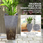 Outsunny 28 Inch Tall Planters for Outdoor Plants, Stackable Tapered Large - Image 7