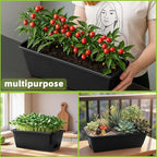 Window Box Planter, 12 Pack Plastic Vegetable Flower Planters Boxes 17 Inches - Image 6