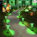 St Patricks Day Decorations Solar Lights Outdoor Pathway Waterproof 8 Pack by Priddop
