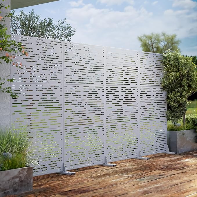 Casaphoria 72" H x 35" W Metal Outdoor Privacy Screen, Freestanding Decorative - Image 3