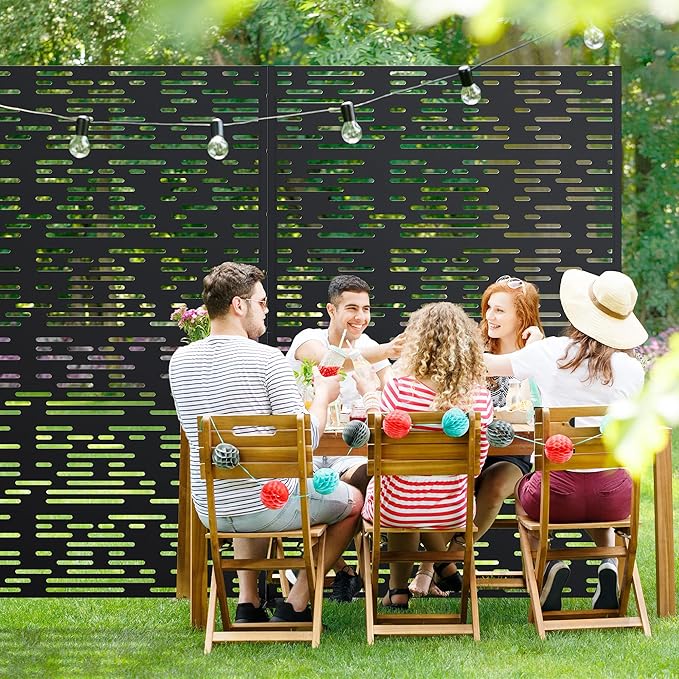 Casaphoria 72" H x 47" W Metal Privacy Screen, Outdoor Freestanding Decorative - Image 8