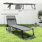 Outsunny Chaise Lounge Chair Outdoor, 5-Position Adjustable Sun Tanning Chair - Image 7