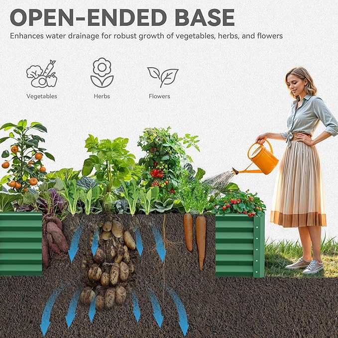 YITAHOME 72x36x18 in 2pcs Galvanized Raised Garden Bed Kit, Large Metal Planter - Image 5