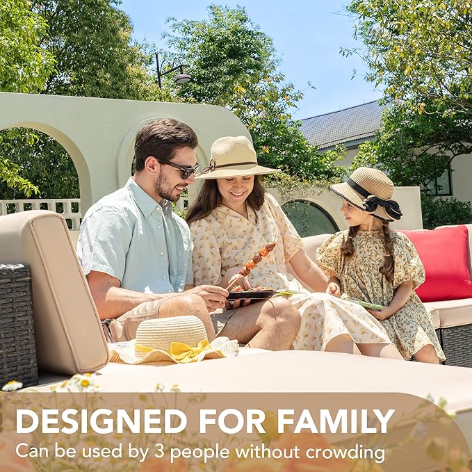 Devoko 5 Pieces Patio Furniture Sets All Weather Outdoor Sectional Patio Sofa - Image 7