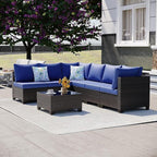 7 Pieces Outdoor Patio Furniture Set, Outdoor Wicker Sectional - Image 7
