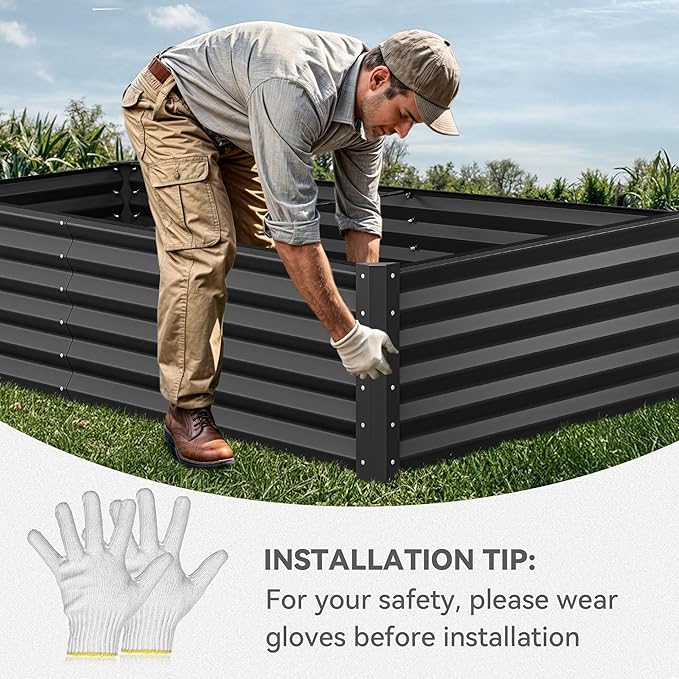 YITAHOME 8x4x1.5 ft Galvanized Raised Garden Bed Kit, Large Metal Planter Box - Image 4