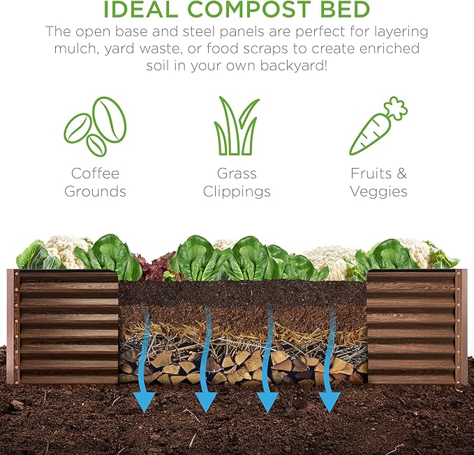 Best Choice Products 8x4x2ft Outdoor Metal Raised Garden Bed, Deep Root Planter - Image 5