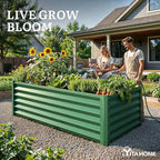 YITAHOME 6x3x3ft Large Raised Garden Bed Kit, Galvanized Metal Planter Box - Image 3