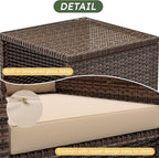 LHBcraft Balcony Furniture 5 Piece Wicker Patio Furniture Set, Outdoor - Image 3