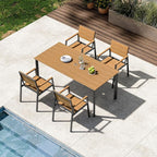 Outdoor Patio Dining Sets, Aluminum 5 Piece HDPS Outdoor Dining Table Set by ComfCove