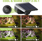 DAMINY Solar Spotlights Outdoor Waterproof IP65, 2 CCT, 4 Lighting Modes Solar - Image 2