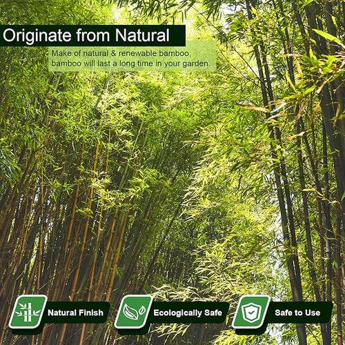10pcs 1" D Thicker Heavy Duty Bamboo Stakes, 8FT Plant Stakes, Natural Garden - Image 2
