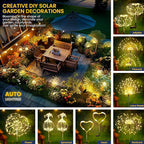 GIGALUMI Garden Decor Outdoor Lights 120LED 2Pack, Solar Garden Lights - Image 2