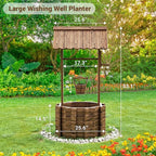 UDPATIO Wishing Wells for Outside, Wooden Wishing Well Planter for Yard - Image 2