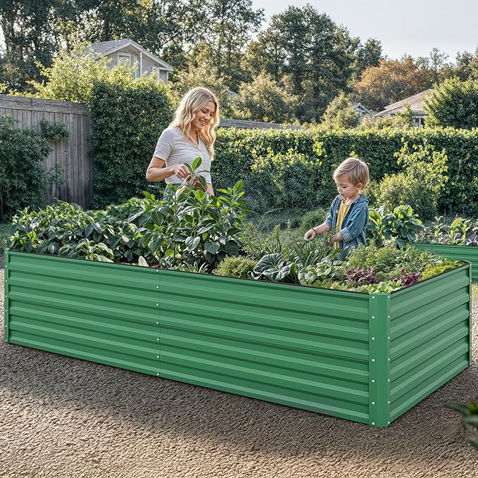 YITAHOME 8x4x2ft Large Raised Garden Bed Kit, Galvanized Metal Planter Box - Image 3
