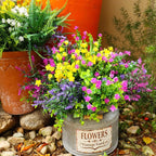 24 Bundles Artificial Fake Flowers Outdoor, 6 Styles UV Resistant No Fade Faux - Image 2