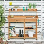 Yaheetech Potting Bench Outdoor Garden Work Bench Station Planting Solid Wood - Image 6