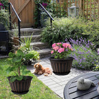FGstyle 4 Pack 16 inch Plant Pots, Retro Vertical Stripe Planters - Image 7