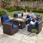 NICESOUL 7 Piece Large Size Patio Sectional Furniture Set by NICESOUL