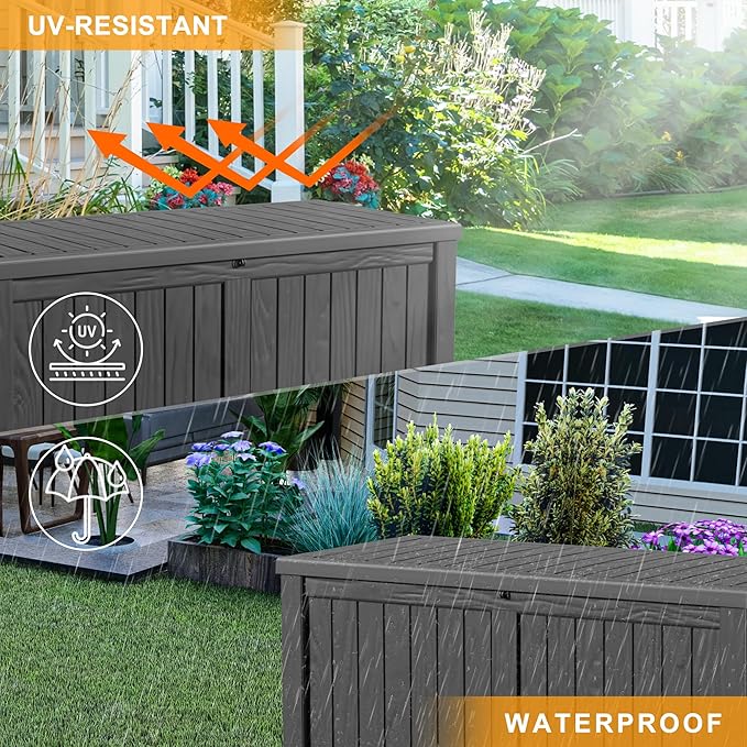 DRATO 120 Gallon Large Deck Box, Outdoor Storage Box - Image 4