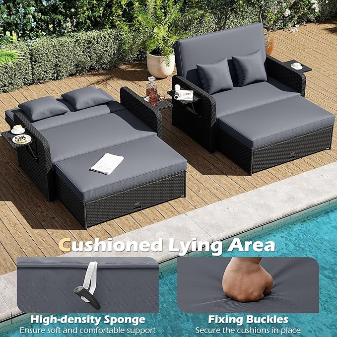 Tangkula Patio Rattan Daybed - Image 3