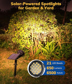 Solar Spot Lights for Outside, 21 LED Outdoor Solar Lights for Yard, 4 Pack - Image 5