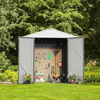 Devoko Outdoor Storage Shed 8 x 6 FT Lockable Metal Garden Shed Steel - Image 7