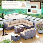 Kullavik 10 Pieces Outdoor Patio Furniture Set - Image 7