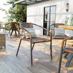 Amopatio Outdoor Dining Chairs Set of 4, Stackable Patio Chairs, Rattan Wicker - Image 8
