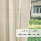 RYB HOME Outdoor Indoor Farmhouse Linen Sheer Curtains - Image 6