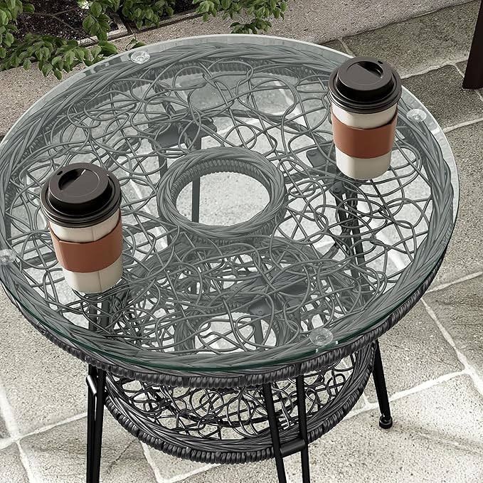 Furniture of America Ysar Boho 19-inch Round Coffee Table Outdoor - Image 12