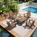 SERWALL Patio Coffee Table, HDPE Rectangle Outdoor Coffee Table - Image 12
