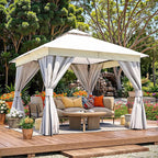 LAUSAINT HOME Semi-Permanent Outdoor Patio Gazebo 10'x10', Heavy Duty Party - Image 2