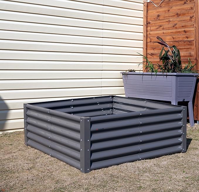 A ANLEOLIFE Set of 8, 18 Inch Tall Quartz Grey Raised Garden Beds Kit, L-Shaped - Image 7