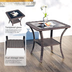 Kullavik 13 Pieces Outdoor Patio Furniture Set, PE Wicker Rattan Sectional Sofa - Image 8