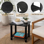 Black Adirondack Outdoor Accent Table – Weather-Resistant Acacia Wood Outdoor - Image 4