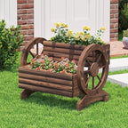 Wooden Wagon Planter Wooden Flower Cart - Image 7