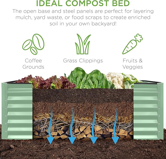 Best Choice Products 8x4x2ft Outdoor Metal Raised Garden Bed, Deep Root Planter - Image 4