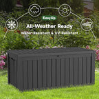 EasyUp 150 Gallon Outdoor Storage Box, Resin Waterproof UV-Resistant Deck Box - Image 5