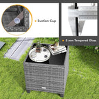 Tangkula 3 Pieces Patio Furniture Set, Outdoor PE Rattan Conversation Chair Set - Image 7