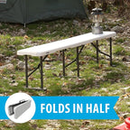 LIFETIME Portable Folding Bench, 6‑Foot Fold‑in‑Half, UV‑Resistant Seat - Image 4