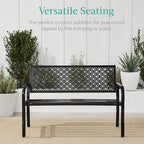 Best Choice Products Outdoor Bench 2-Person Metal Steel Benches Furniture - Image 6