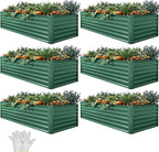 YITAHOME 6pcs 6x3x2 ft Galvanized Raised Garden Bed Kit, Large Metal Planter Box by YITAHOME